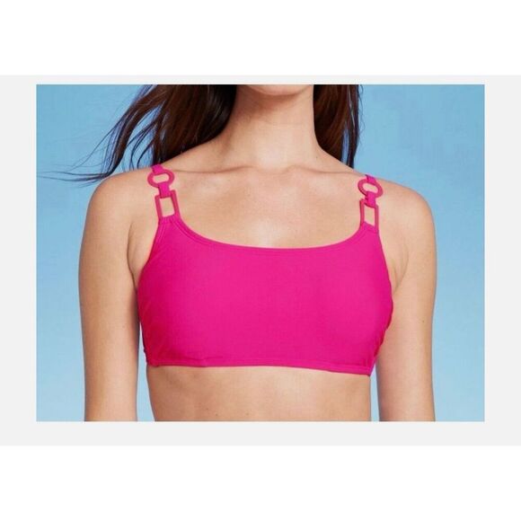 Shade & Shore Pink Ring Detail Bikini Top Size 34C New - Picture 1 of 5